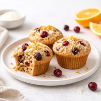 Healthy Fresh Cranberry Orange Coconut Muffins
