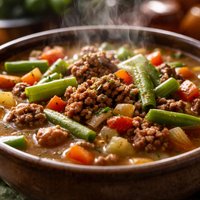 Healthy Hamburger and Green Bean Soup