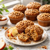 Healthy Low Fat Apple and Oatmeal Muffins