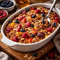 Healthy Low Fat Baked Berry and Fruit Oatmeal