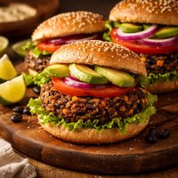 Healthy Low Fat Black Bean Veggie Burgers