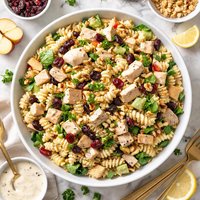 Healthy Low Fat Creamy Chicken Cranberry Apple Pasta