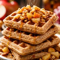 Healthy Low Fat Whole Wheat Apple Spice Waffles