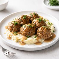 Healthy Meatloaf Meatballs with Gravy Oamc