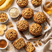 Healthy Oat Bran Banana Nut Muffins