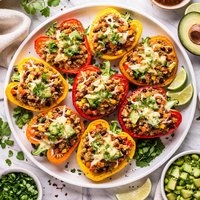 Healthy Quinoa and Ground Turkey Stuffed Peppers