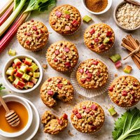 Healthy Rhubarb Cinnamon Muffins