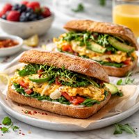 Healthy Summer Time or Anytime Omelet Sammie Sandwiches