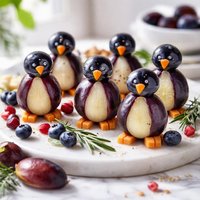 Healthy Sweet Penguins Grapes and Italian Plums