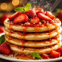 Healthy Vegan and Terrific Strawberry Pancakes