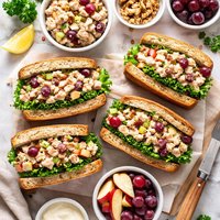 Healthy Waldorf Turkey Salad Sandwiches