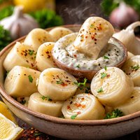 Hearts of Palm with Garlic Dip