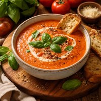 Hearty Cream of Tomato Basil Soup