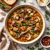 Hearty Mushroom and Beef Soup
