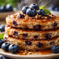 Hearty Yet Healthy Blueberry Oatmeal Pancake