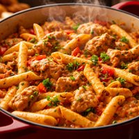 Heaven on Seven Chicken Creole Penne Recipe in a Dutch Oven