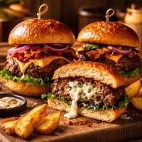 Heavenly Blue Cheese Stuffed Burgers