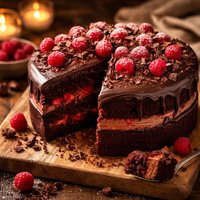 Heavenly Chocolate Raspberry Cake
