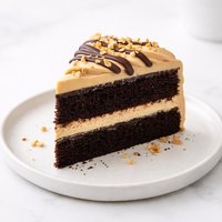 Heavenly Dark Chocolate Cake with Peanut Butter Frosting