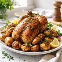 Heavenly Home Style Roasted Whole Chicken and Potatoes