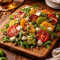 Heirloom Tomato Salad with Goat Cheese and Arugula