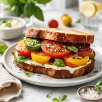 Heirloom Tomato Sandwich with Basil Mayo