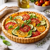 Heirloom Tomatoes and Zucchini Pie