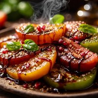 Heirloom Tomatoes with Pomegranate Molasses Drizzle