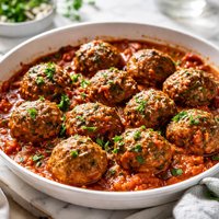 Herb and Onion Meatballs in Tomato Sauce