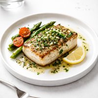 Herb and Wine Halibut Steak