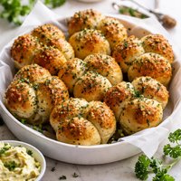 Herb Cheese Crusted Cloverleaf Rolls