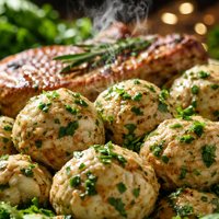 Herb Dumplings with Pork Chops