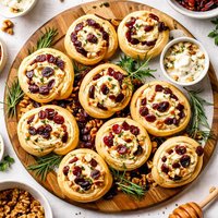 Herbed Chevre Craisin and Walnut Pinwheels