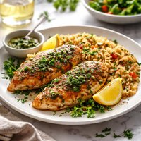 Herbed Chicken with Brown Rice Pilaf
