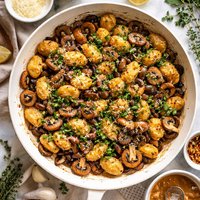 Herbed Gnocchi and Mushrooms in Brown Butter