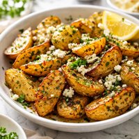 Herbed Greek Roasted Potatoes with Feta Cheese
