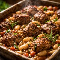 Herbed Lamb and White Bean Bake