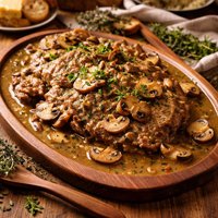 Herbed Mushroom Round Steak Crock Pot