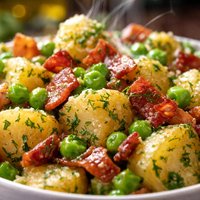 Herbed Potato Salad with Bacon and Peas