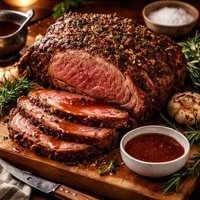 Herbed Rib Eye Roast with Red Wine Gravy