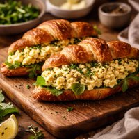 Herbed Scrambled Egg on Croissants Vegetarian Option