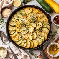 Herbed Summer Squash and Potato Torte with Parmesan