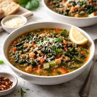 Herbed Vegetable Quinoa Soup with Swiss Chard
