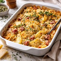 Herbs De Provence Scalloped Potatoes and Ham Casserole