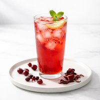 Hibiscus Rose Hip Iced Tea with Cranberry Juice