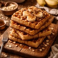 High Fber Oatmeal Banana Waffles