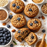 High Fiber High Protein Flax Muffins