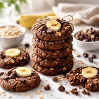 High Fibre Added Sugar Free Banana Chocolate Cookies