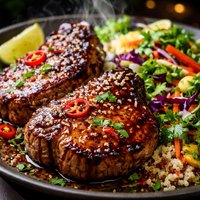 Hoisin Glazed Pork Chops with Thai Power Pack