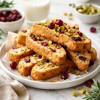 Holiday Biscotti with Cranberries and Pistachios